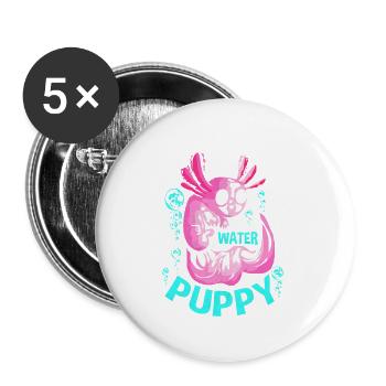 axolotl - Buttons small 1''/25 mm (5-pack) - white - Front