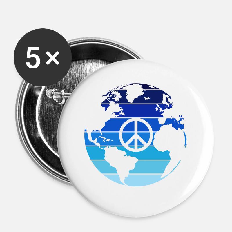 Peace - Buttons small 1''/25 mm (5-pack) - white