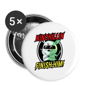 Chinchilla - Buttons klein 25 mm (5er Pack) - Weiß - Vorne