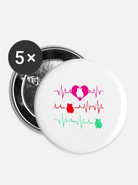 Chinchilla - Buttons klein 25 mm (5er Pack) - Weiß