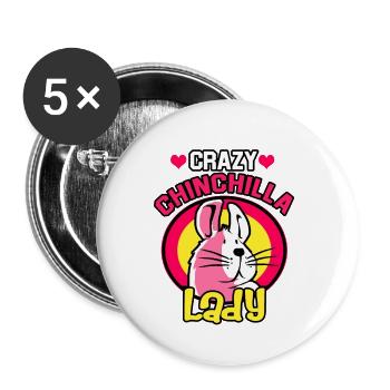 Chinchilla Gift South America Rodent Pet - Buttons small 1''/25 mm (5-pack) - white - Front