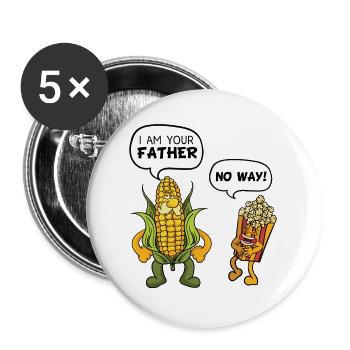 I Am Your Father Popcorn - Buttons klein 25 mm (5er Pack) - Weiß - Vorne