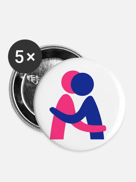 Hug - Buttons klein 25 mm (5er Pack) - Weiß
