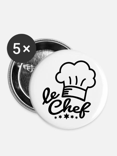 chef_cook__f1 - Buttons klein 25 mm (5er Pack) - Weiß