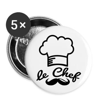 le_chef_f1 - Lot de 5 petits badges (25 mm) - blanc - Devant