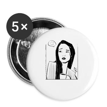 Street Art Lovers Vintage Kaffee Comic T-Shirt - Buttons klein 25 mm (5er Pack) - Weiß - Vorne