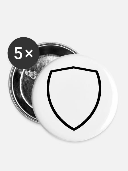 Wappen - Blanko - Buttons klein 25 mm (5er Pack) - Weiß