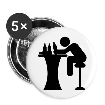 Drunk Bar - Buttons small 1''/25 mm (5-pack) - white - Front