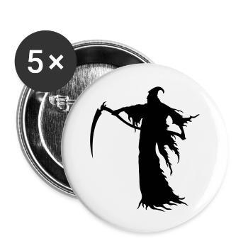Death - Buttons small 1''/25 mm (5-pack) - white - Front