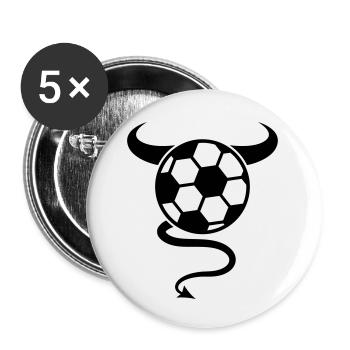 Soccer Devil Logo Design - Buttons small 1''/25 mm (5-pack) - white - Front