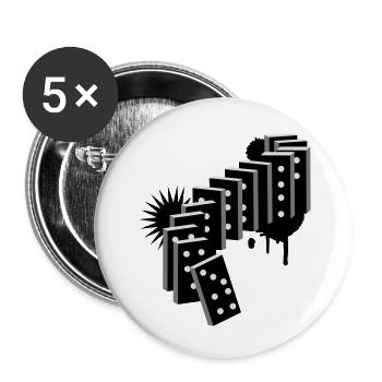 Ein Domino Spiel Graffiti - Buttons klein 25 mm (5er Pack) - Weiß - Vorne