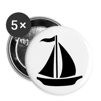 Sailing Boat - Lot de 5 petits badges (25 mm) - blanc - Devant