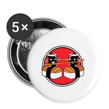 Sushi Go Reis Japan Tokio Miso Nigiri Maki Udon - Buttons klein 25 mm (5er Pack) - Weiß - Vorne