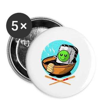 Sushi - Buttons klein 25 mm (5er Pack) - Weiß - Vorne