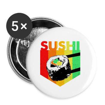 Sushi - Buttons klein 25 mm (5er Pack) - Weiß - Vorne