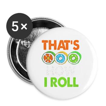 Sushi - Buttons klein 25 mm (5er Pack) - Weiß - Vorne
