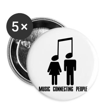Music Connecting People - Buttons small 1''/25 mm (5-pack) - white - Front