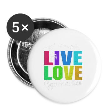 Gymnastics - Buttons small 1''/25 mm (5-pack) - white - Front