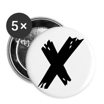 X - Buttons small 1''/25 mm (5-pack) - white - Front