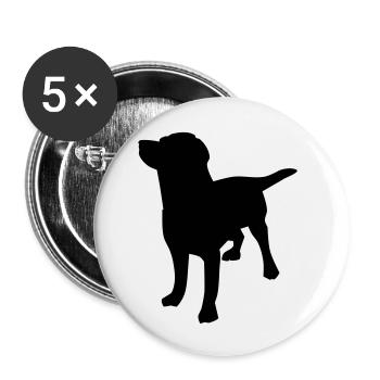 pet dog - Buttons small 1''/25 mm (5-pack) - white - Front