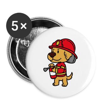 Firefighter Fire Brigade Volunteer Children - Buttons small 1''/25 mm (5-pack) - white - Front