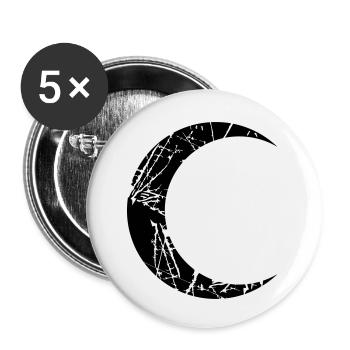 scratches cracks moon sickle moon crescent night fullm - Buttons small 1''/25 mm (5-pack) - white - Front