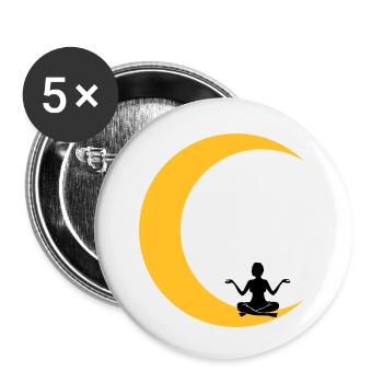meditieren mond yoga beten fitness frau liebe sich - Buttons klein 25 mm (5er Pack) - Weiß - Vorne