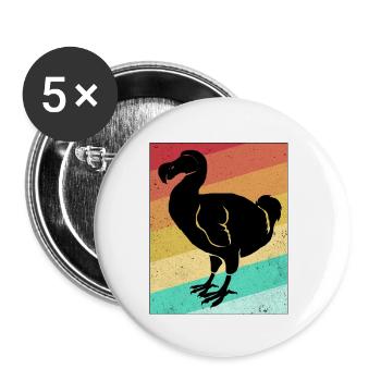 Dodo - Lot de 5 petits badges (25 mm) - blanc - Devant