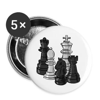 schach figuren sport - Buttons klein 25 mm (5er Pack) - Weiß - Vorne