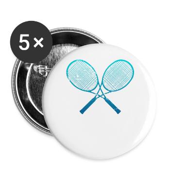 Tennis Racket - Buttons small 1''/25 mm (5-pack) - white - Front