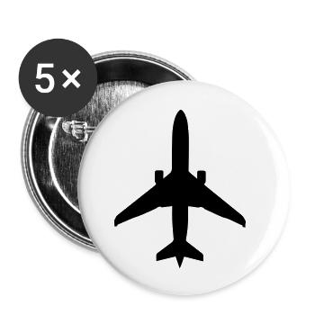 airplane_silhouette - Lot de 5 petits badges (25 mm) - blanc - Devant