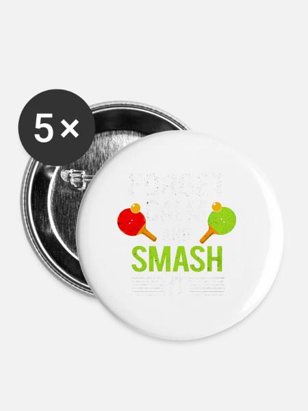 Tischtennis - Buttons klein 25 mm (5er Pack) - Weiß