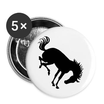 Cheval ruant - Lot de 5 petits badges (25 mm) - blanc - Devant
