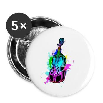 Violoncelle - Lot de 5 petits badges (25 mm) - blanc - Devant