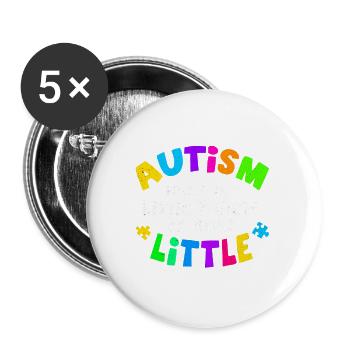 Autismus - Buttons klein 25 mm (5er Pack) - Weiß - Vorne