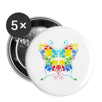 Autismus - Buttons klein 25 mm (5er Pack) - Weiß - Vorne