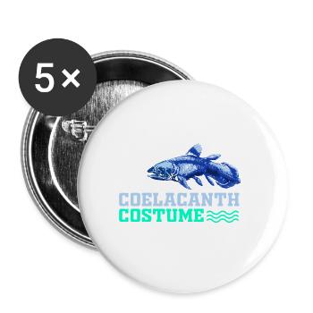 Coelacanth Extinct Fossil Fish Gift - Buttons small 1''/25 mm (5-pack) - white - Front
