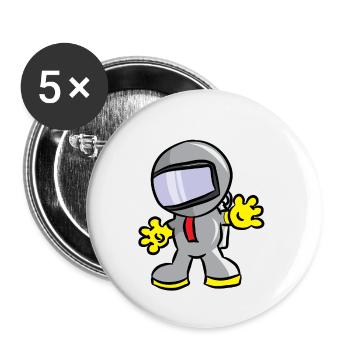 Cool sparkling astronauts - Buttons small 1''/25 mm (5-pack) - white - Front