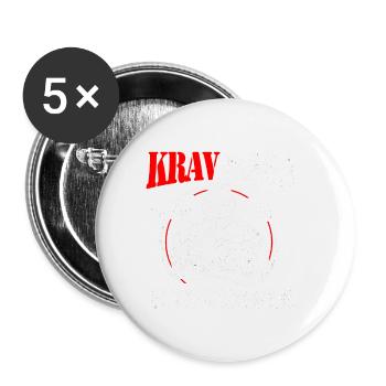 Krav Maga - Buttons klein 25 mm (5er Pack) - Weiß - Vorne