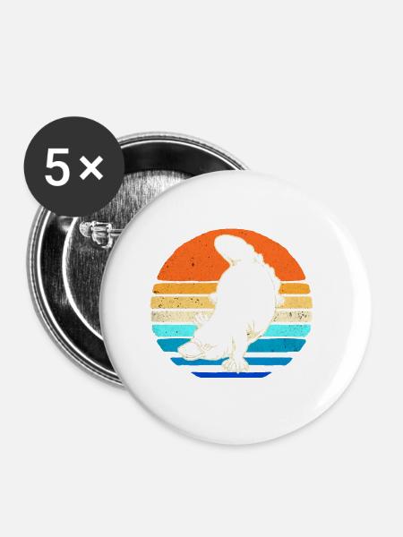 Schnabeltier - Buttons klein 25 mm (5er Pack) - Weiß