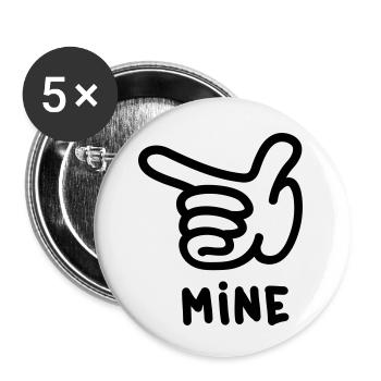 mine_f1 - Buttons klein 25 mm (5er Pack) - Weiß - Vorne