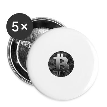 Bitcoin - Lot de 5 petits badges (25 mm) - blanc - Devant