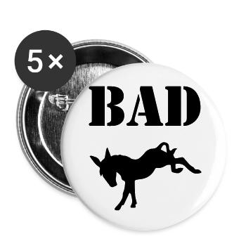 Bad Ass - Buttons klein 25 mm (5er Pack) - Weiß - Vorne