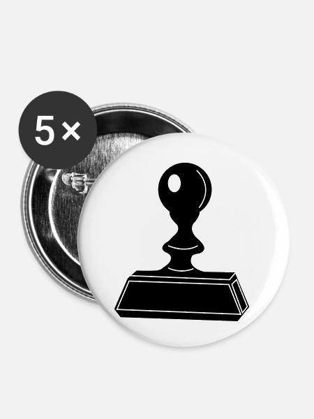 stempel - Buttons klein 25 mm (5er Pack) - Weiß