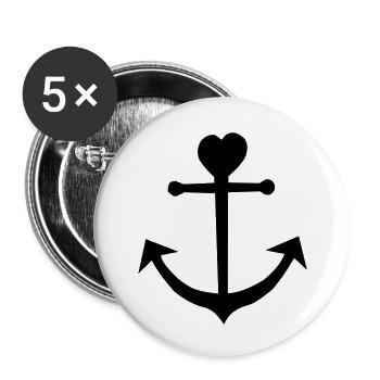 Anker-Norden-Moin - Buttons klein 25 mm (5er Pack) - Weiß - Vorne