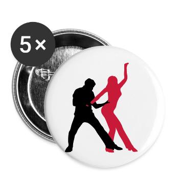 West Coast Swing - Buttons klein 25 mm (5er Pack) - Weiß - Vorne