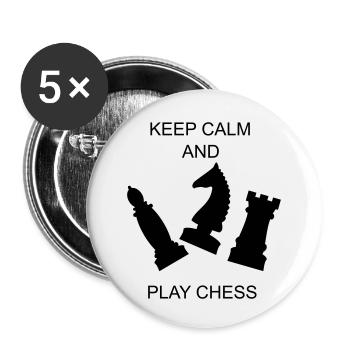schach sport schachfiguren - Buttons klein 25 mm (5er Pack) - Weiß - Vorne