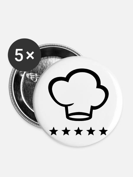 Sternekoch - Sterne - Buttons klein 25 mm (5er Pack) - Weiß