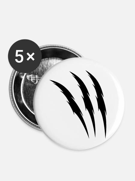 krallen - Buttons klein 25 mm (5er Pack) - Weiß