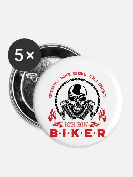Motorradfahrer Spruch - Buttons klein 25 mm (5er Pack) - Weiß